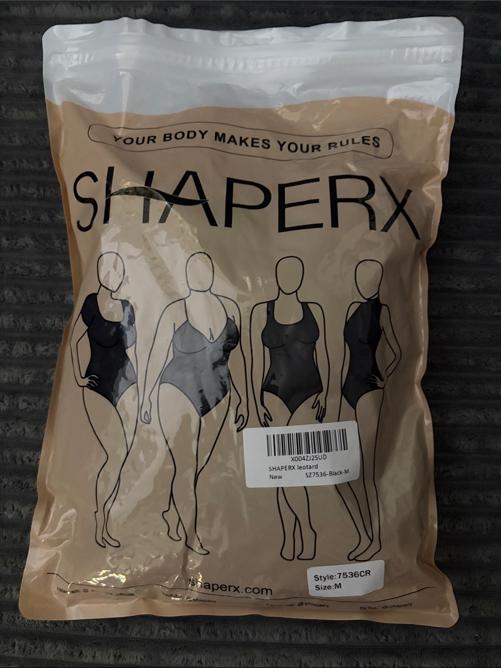ShaperX Women's Black Shapewear Bodysuit - ShaperX